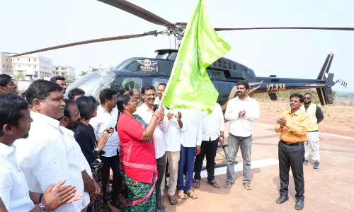 Seethakka Launches Helicopter Services For Medaram Jatara