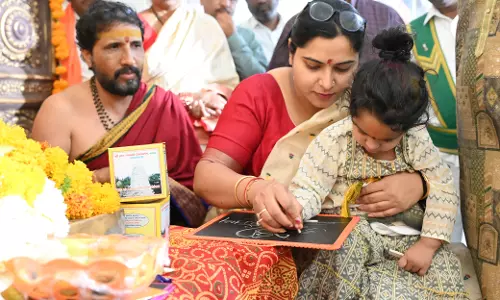 Devotees Throng Basar Temple on Vasantha Panchami Devotees Throng Basar Temple on Vasantha Panchami