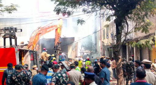 Two children, two workers and an elderly woman were killed after a blaze broke out in a furniture store cellar on Nampally Station Road, Hyderabad, triggering prolonged rescue operations.