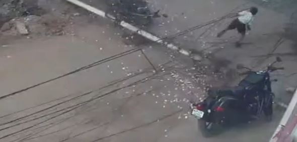 Boy Escapes Falling Pole in Kurnool
