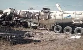 Chemical Waste Tanker Retrieved From Canal In Kakinada District Chemical Waste Tanker Retrieved From Canal In Kakinada District