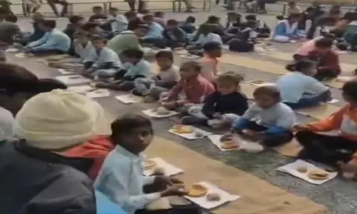 Outrage In MP: Republic Day Feast Served On Waste Paper Scraps In Govt School