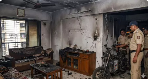 Charging Battery Of Electric Two-Wheeler Explodes, Triggers Fire In Flat Charging Battery Of Electric Two-Wheeler Explodes, Triggers Fire In Flat