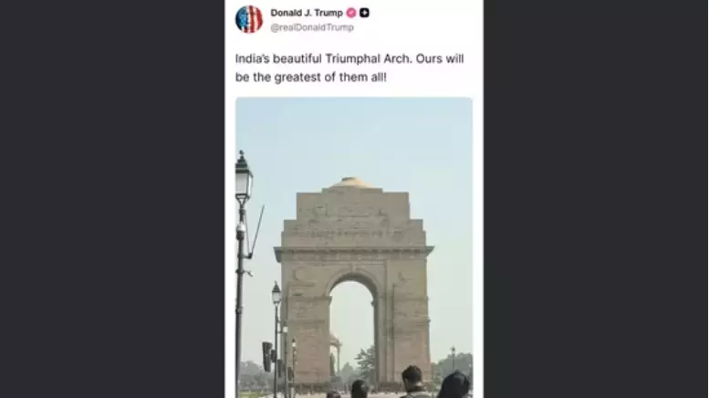 Indias Beautiful Triumphal Arch: Trump With Pic of India Gate on Social Media Indias Beautiful Triumphal Arch: Trump With Pic of India Gate on Social Media