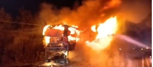39 Passengers Escape Narrowly as Bus Catches Fire in AP