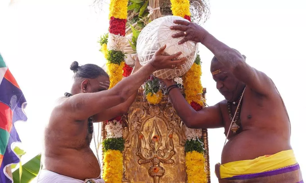 Bhakta Kannappa Dhwajarohanam Marks Start Of Maha Shivaratri Brahmotsavams At Srikalahasti