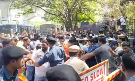 BJP Protests in Hyderabad Over Makthal Leader’s Suicide, Tensions Erupt Near DGP Office
