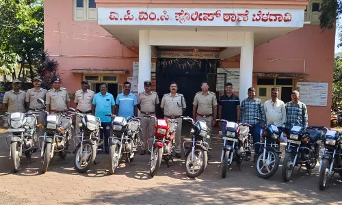 Two-wheeler Thefts: Four held, 18 Bikes Recovered In Belagavi