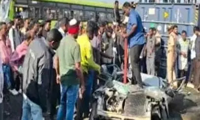 One Dead After Car Rams Stationary Lorry in Chittoor