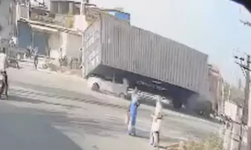 Software Engineer Killed With Container Overturning at Chittoor Checkpost Software Engineer Killed With Container Overturning at Chittoor Checkpost