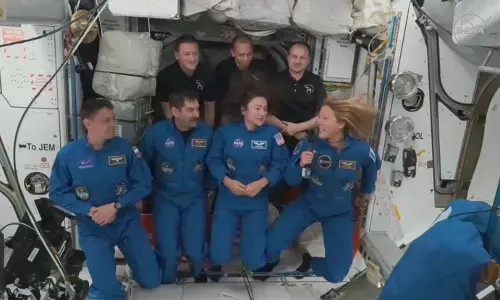Four Astronauts Arrive at ISS to Replace Evacuated NASA Crew
