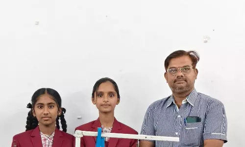 Two Class VIII Girls From Sircilla ZPHS Selected For National Inspire Science Fair