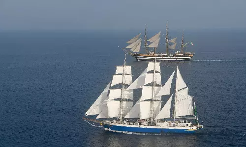 Sailing Ship INS Tarangini Arrives in Vizag
