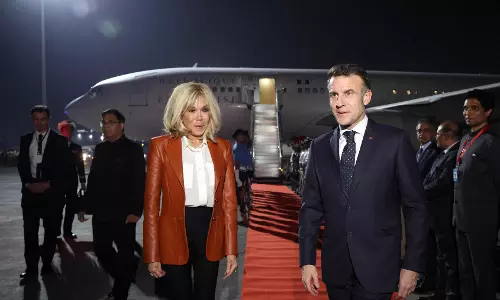 French President Macron Arrives in Mumbai for India Visit