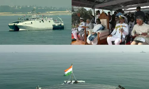 Droupadi Murmu Attends International Fleet Review 2026 At Visakhapatnam