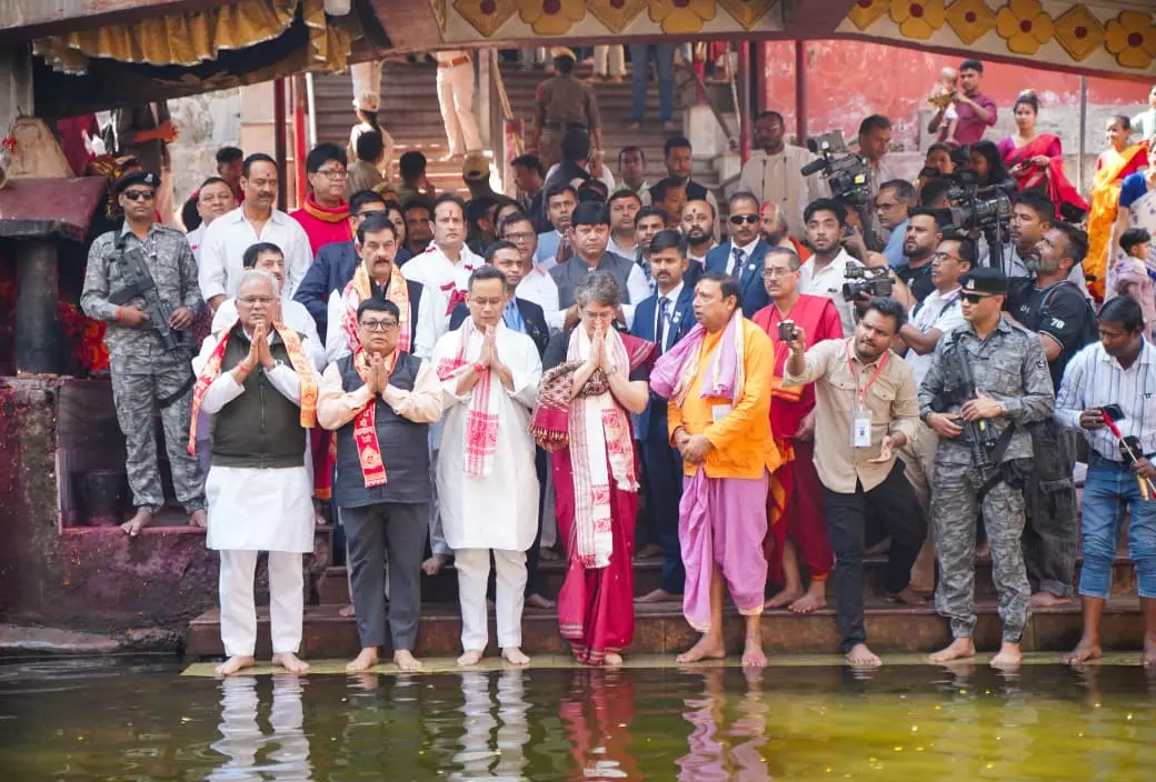 Priyanka Gandhi in Assam, Attends Poll Meet, Visits Kamakhya Temple Priyanka Gandhi in Assam, Attends Poll Meet, Visits Kamakhya Temple