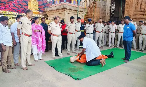 Emergency Mock Drill Held at Ahobilam Temple Ahead of Brahmotsavams