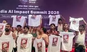 Youth Congress Protests At AI Summit