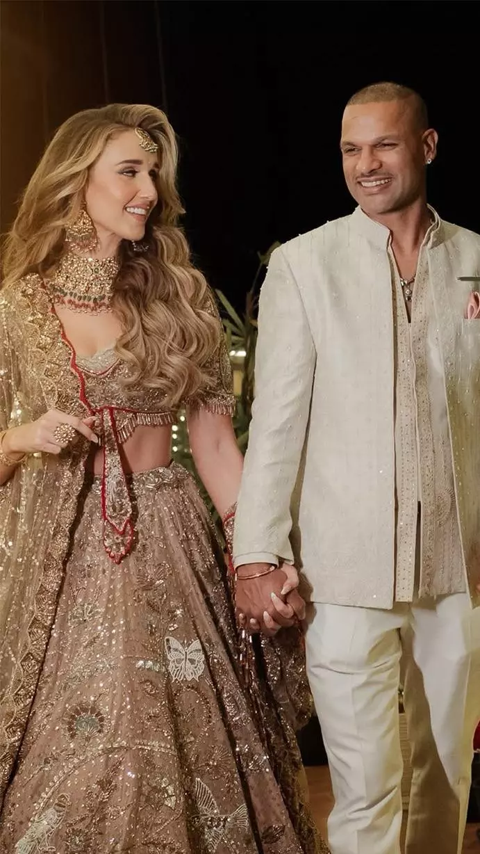 Shikhar Dhawan Posts Sangeet Night Photo With Fiancee Sophie Shine Shikhar Dhawan Posts Sangeet Night Photo With Fiancee Sophie Shine