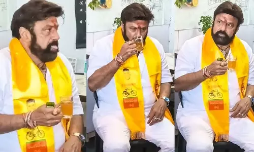 Balakrishna Inaugurates and Drinks Tea at His Fan’s Shop Balakrishna Inaugurates and Drinks Tea at His Fan’s Shop