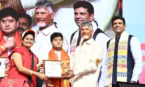 CM Naidu Moots E-Bicycles for Postal Staff