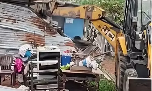 Tense Situation in Khammam as Police Remove Huts in Bhoodan Lands