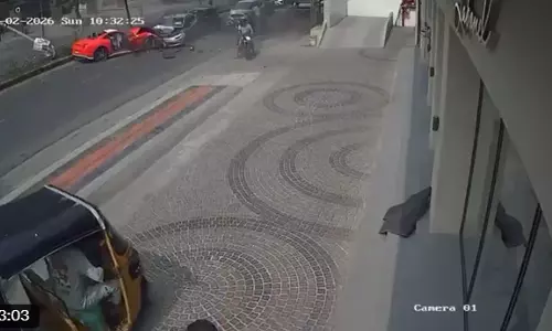 Hyderabad: CCTV Footage of Ferrari Crash in Jubilee Hills Surfaces
