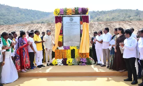 Naidu Lays Foundation for Veligonda Feeder Canal Lining Works