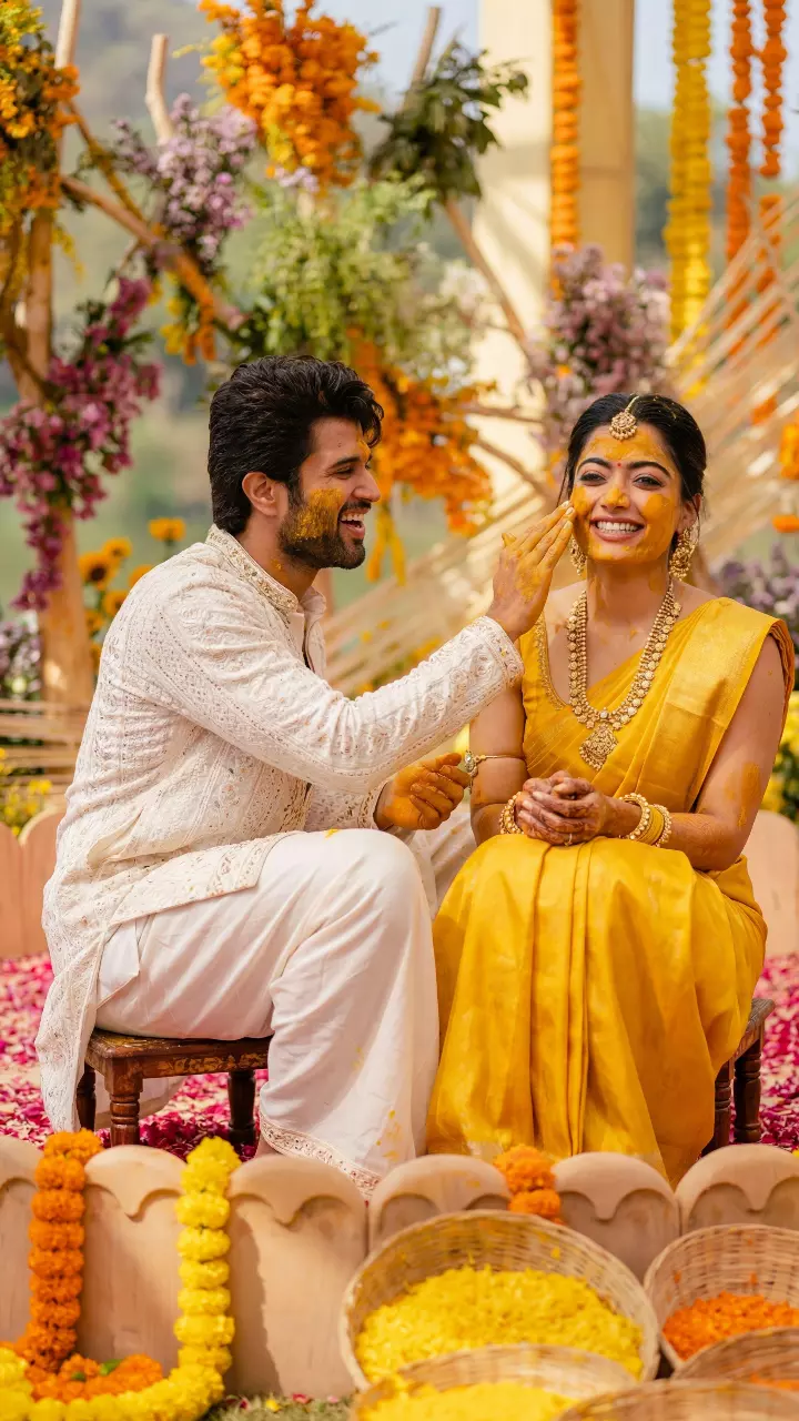 Pellikala is Here! Vijay and Rashmika Get Drenched in Love and Turmeric
