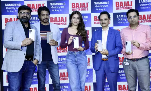 Actress Niddhi Agerwal Unveils Samsung Galaxy S26 At Bajaj Electronics