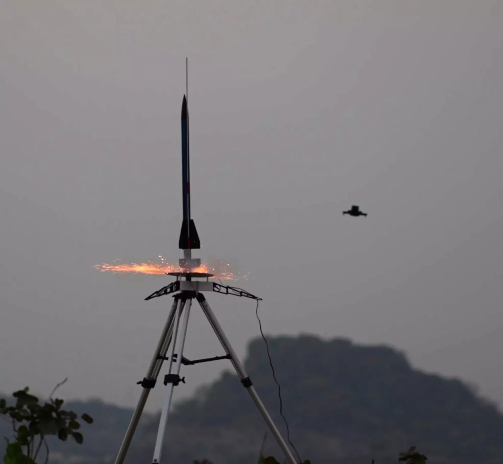 Students Witness Model Rocket Launch In Hanamkonda On National Science Day Students Witness Model Rocket Launch In Hanamkonda On National Science Day