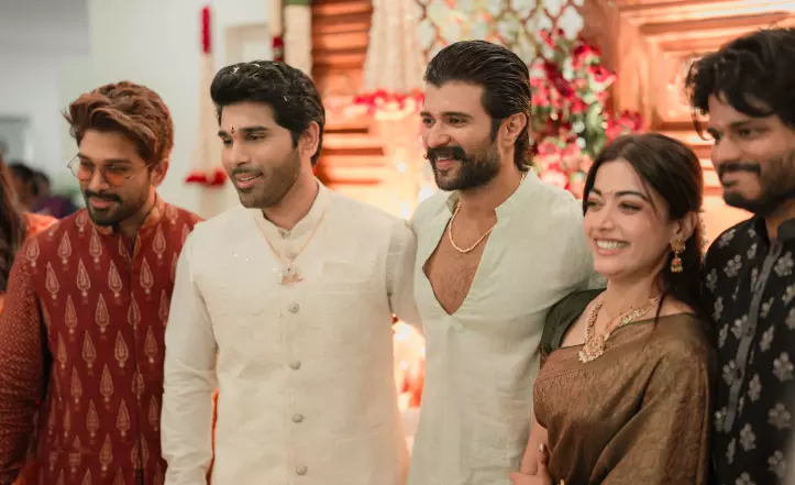 Rashmika-Vijay, Allu Arjun, Ram Charan Attend Allu Sirishs Pre-Wedding Festivities Rashmika-Vijay, Allu Arjun, Ram Charan Attend Allu Sirishs Pre-Wedding Festivities