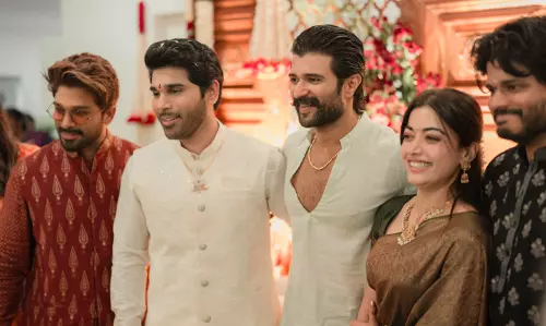 Rashmika-Vijay, Allu Arjun, Ram Charan Attend Allu Sirishs Pre-Wedding Festivities