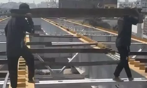 Workers Risk Lives on Chanchalguda Flyover Project Workers Risk Lives on Chanchalguda Flyover Project