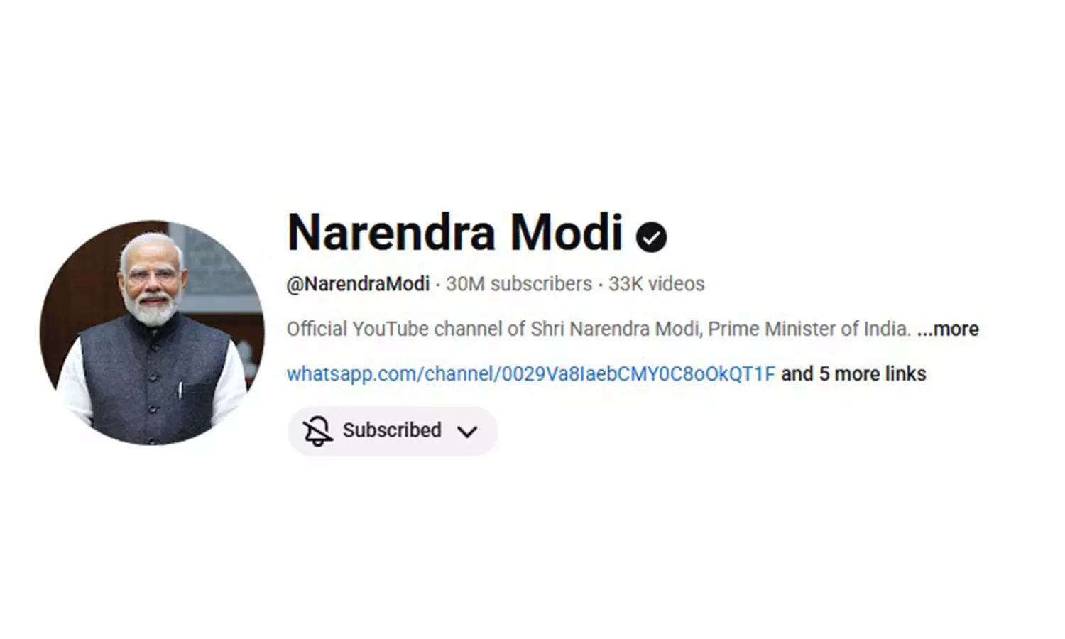 PM Modi Surpasses 30 Million YouTube Subscribers PM Modi Surpasses 30 Million YouTube Subscribers