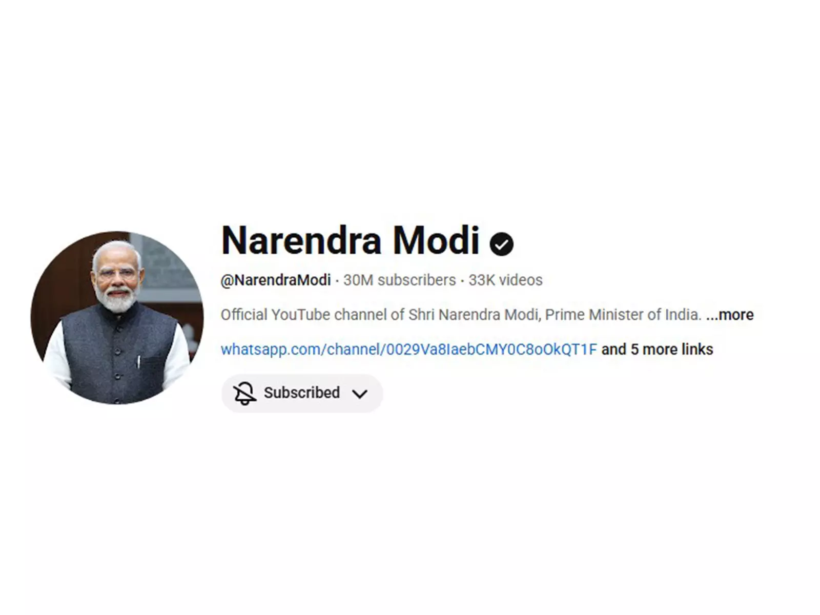 PM Modi Surpasses 30 Million YouTube Subscribers PM Modi Surpasses 30 Million YouTube Subscribers