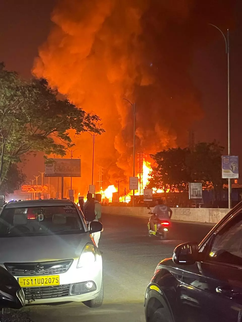 Fire At Bachupally; 12 Shops Gutted