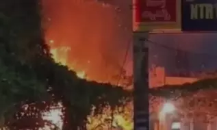 Massive Fire Breaks Out Near Guntur Bus Stand, No Casualties Reported