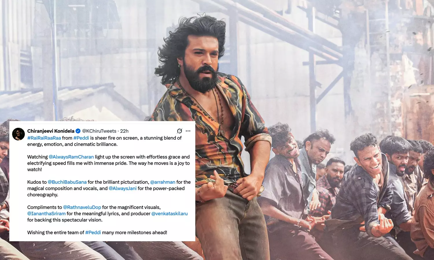 Ram Charan Rocks in “Rai Raa Raa”; Chiru Calls It “Sheer Fire on Screen” Ram Charan Rocks in “Rai Raa Raa”; Chiru Calls It “Sheer Fire on Screen”