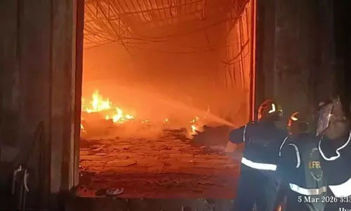 Fire Breaks Out at Plywood Warehouse in Hyderabad’s Katedan
