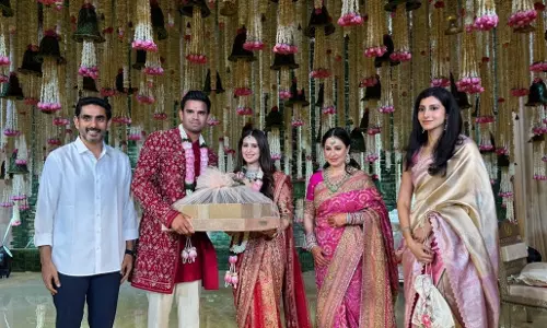 Nara Lokesh, Wife Attend Arjun Tendulkar-Saaniyas Wedding