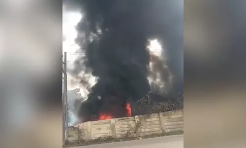 Fire Breaks Out at APTransco Scrap Yard Near Rajamahendravaram