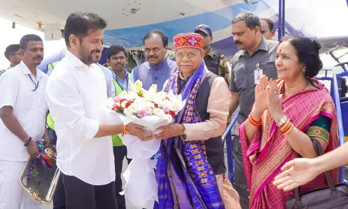 Revanth Reddy Welcomes Newly Appointed Telangana Governor at RGIA