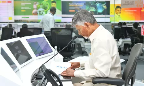 Naidu Reviews Performance of Government Departments at RTGS Centre