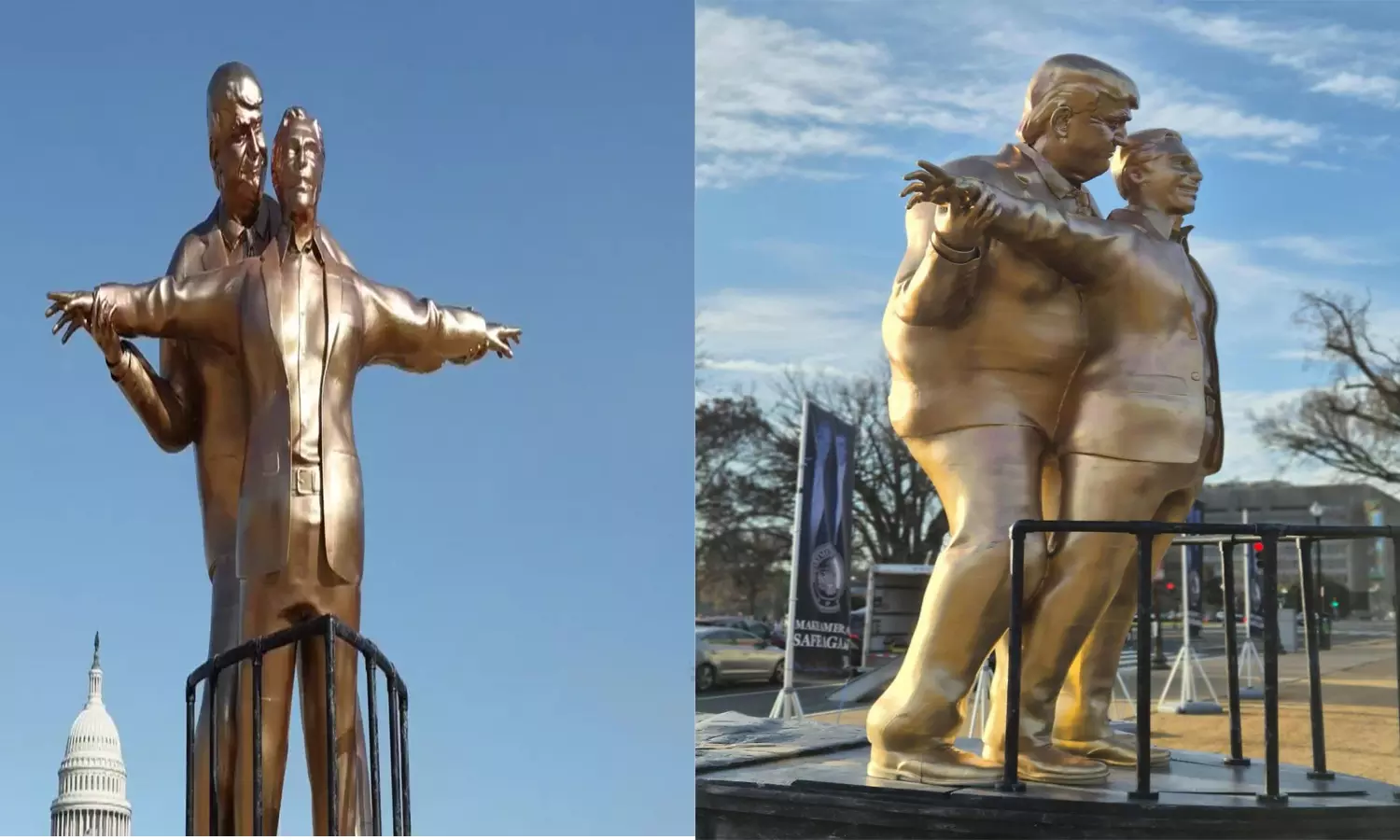 King Of The World: Titanic Pose Statue Of Trump and Epstein Goes Viral