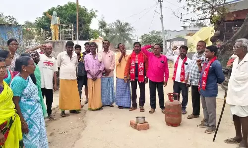 LPG Price Hike, Cylinder Shortage Trigger Protests in Warangal, Karimnagar