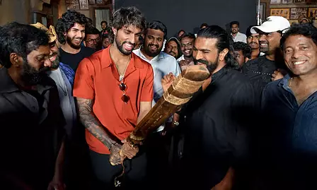 Cricket and Cinema Crossover: Tilak Varma Meets Ram Charan on ‘Peddi’ Sets