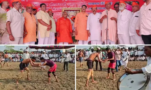 Girls Defeat Boys in Ugadi Wrestling Bouts in Nirmal
