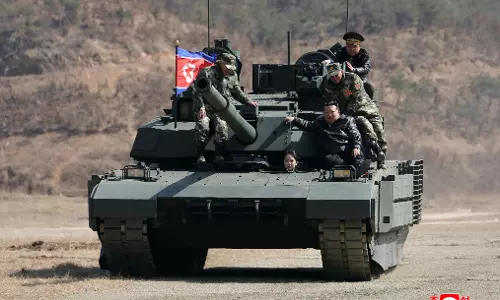 Kim Jong Uns Daughter Drives New Tank That Can Repel Drones