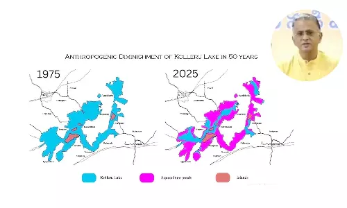 Satellite Data Shows Kolleru Lake Shrinks 57% -- From 2.22 Lakh Acres to Just 94,000 Satellite Data Shows Kolleru Lake Shrinks 57% -- From 2.22 Lakh Acres to Just 94,000